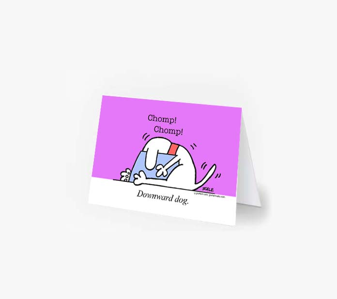downward dog greeting cards