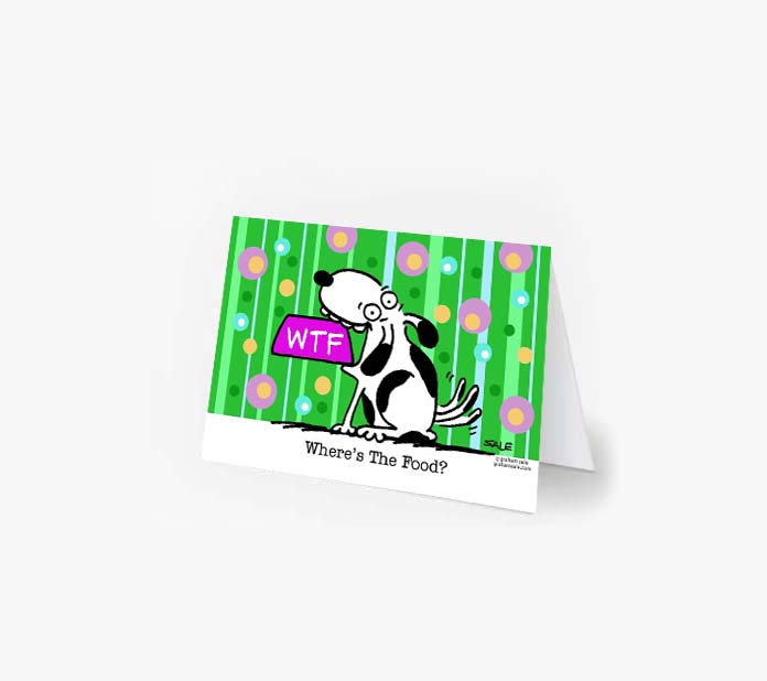 wtf wheres the food greeting cards