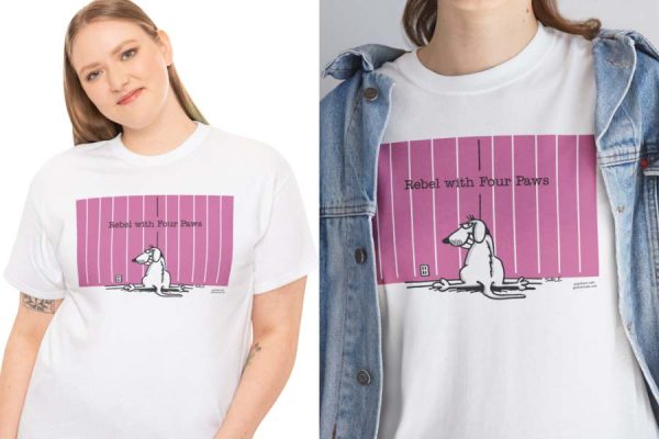 Dog rebel with 4 paws t-shirt