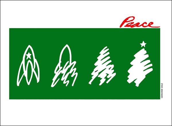 peace not war christmas tree card