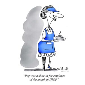 peg was a shoe in for employee of the month at ihop