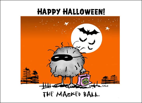 happy halloween from the masked ball greeting card