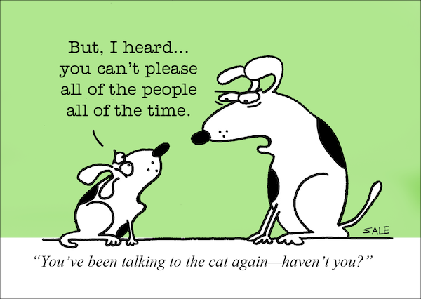 Talking to the Cat Cartoon Graham Sale