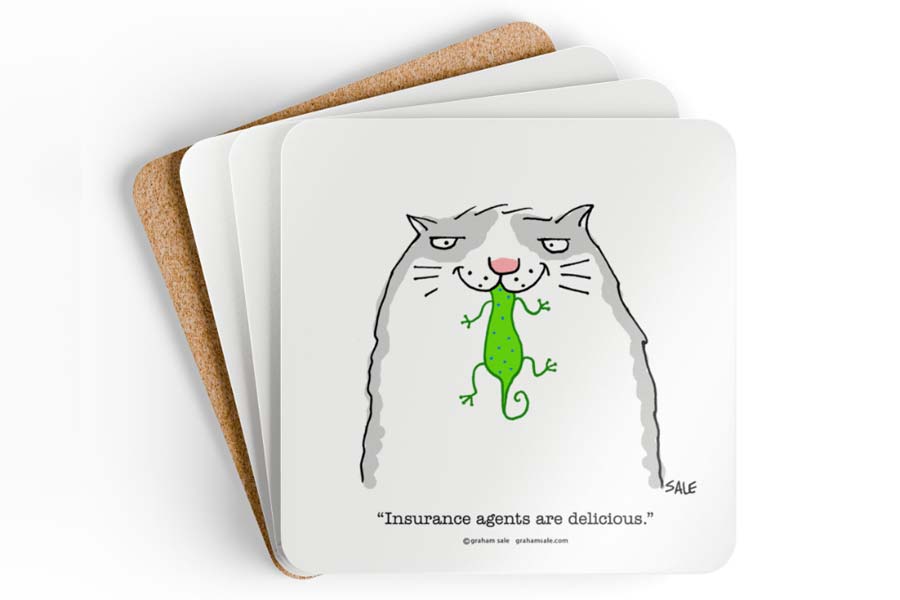 insurance agents are delicious drink coasters
