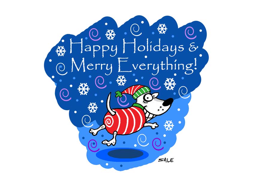 Happy holidays merry everything funny dog cartoons