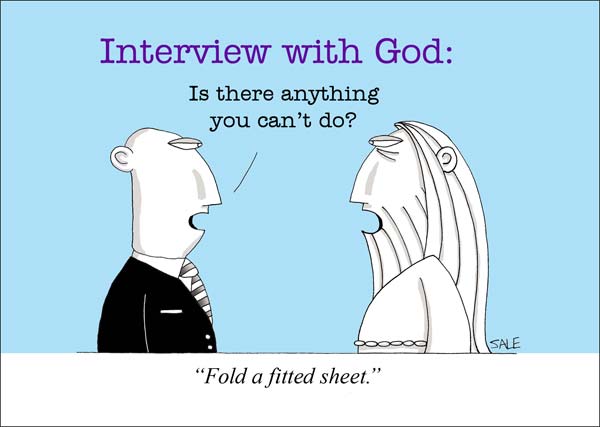 god can't fold a fitted sheet