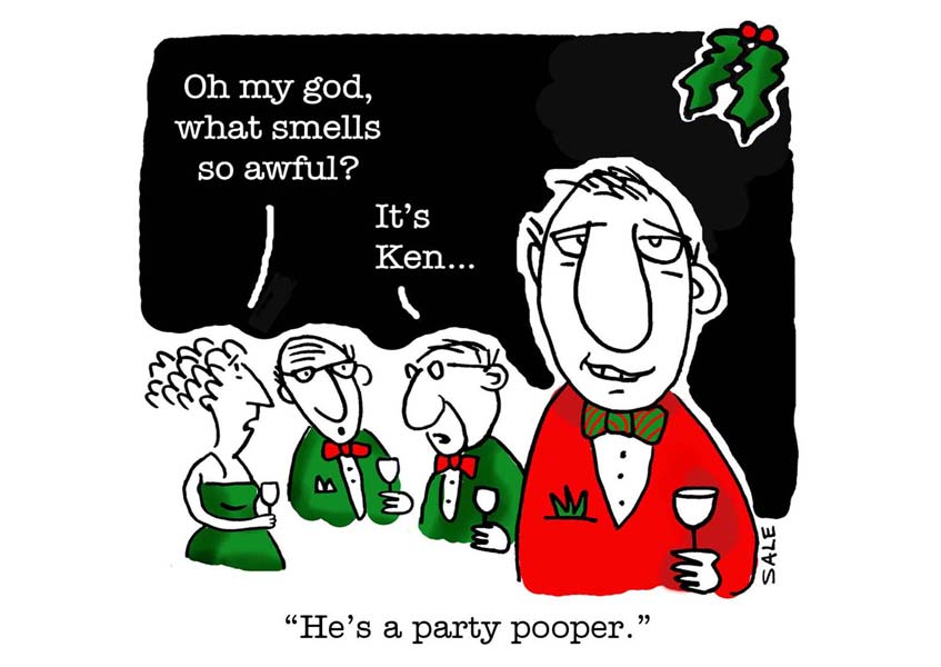 what smells so awful thats ken hes a party pooper