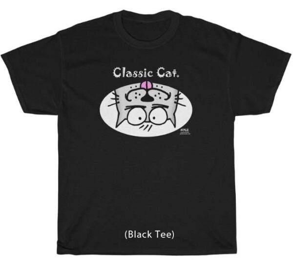 classic cat black tee