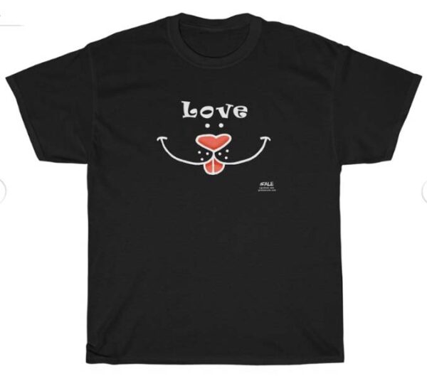 Dog Love face tee shirt