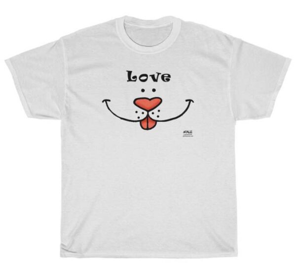 dog love face tee shirt