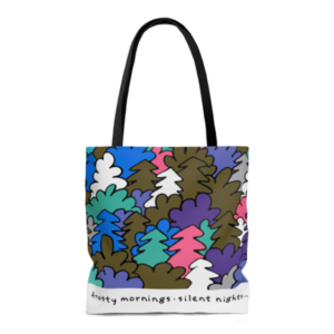 frosty mornings silent nights cozy fires starry nights winter wholesale tote bags