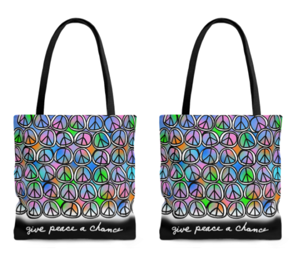 give peace a chance tote bags