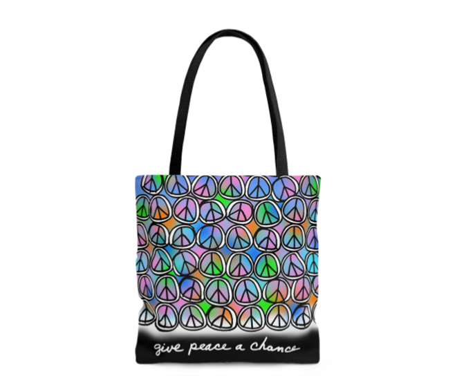 give peace a chance tote bags