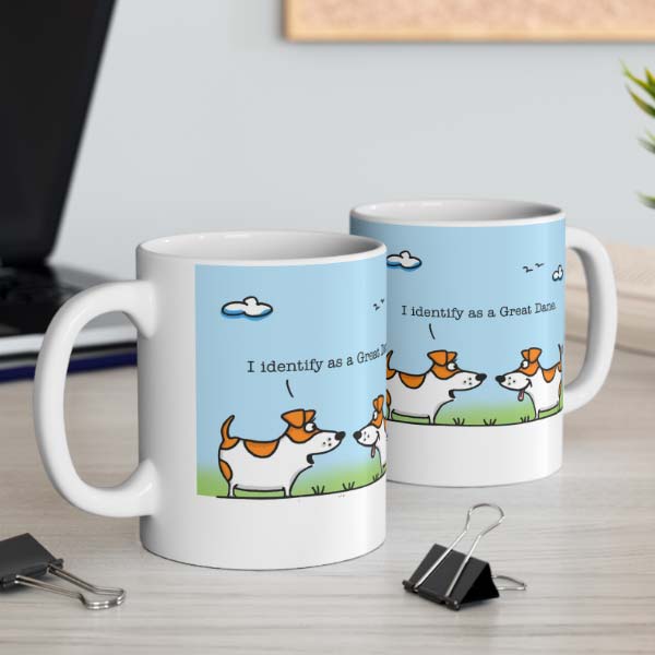 i identify as a great dane dog mug