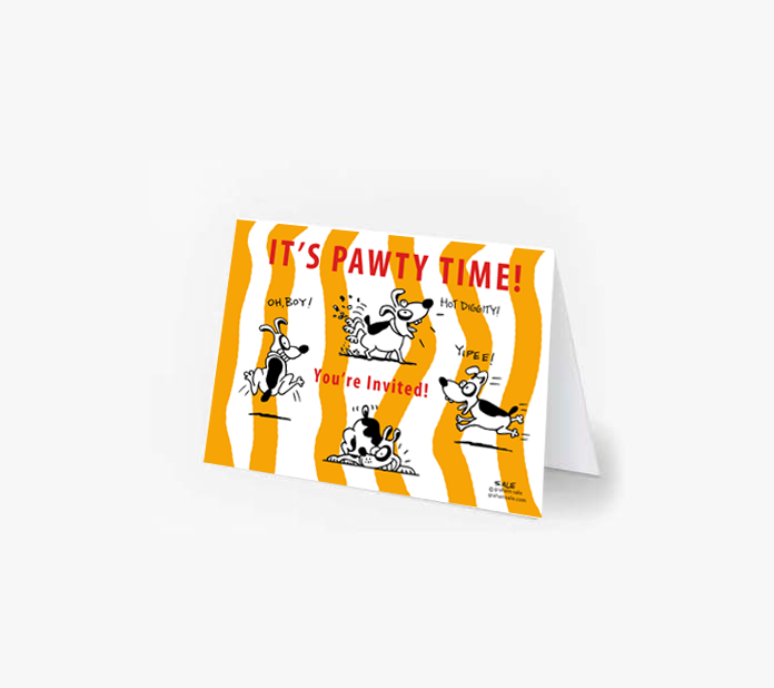 its pawty time invitation card