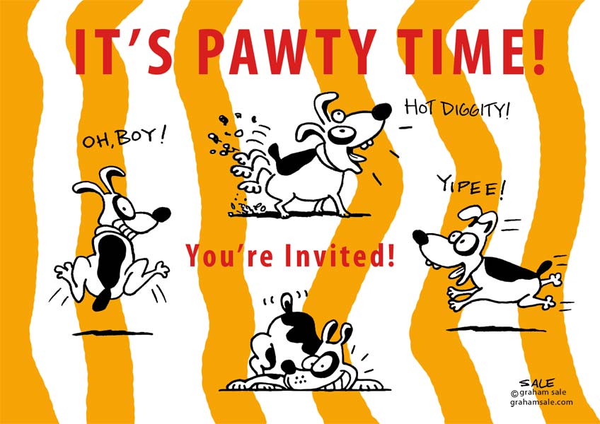 party invitation dogs