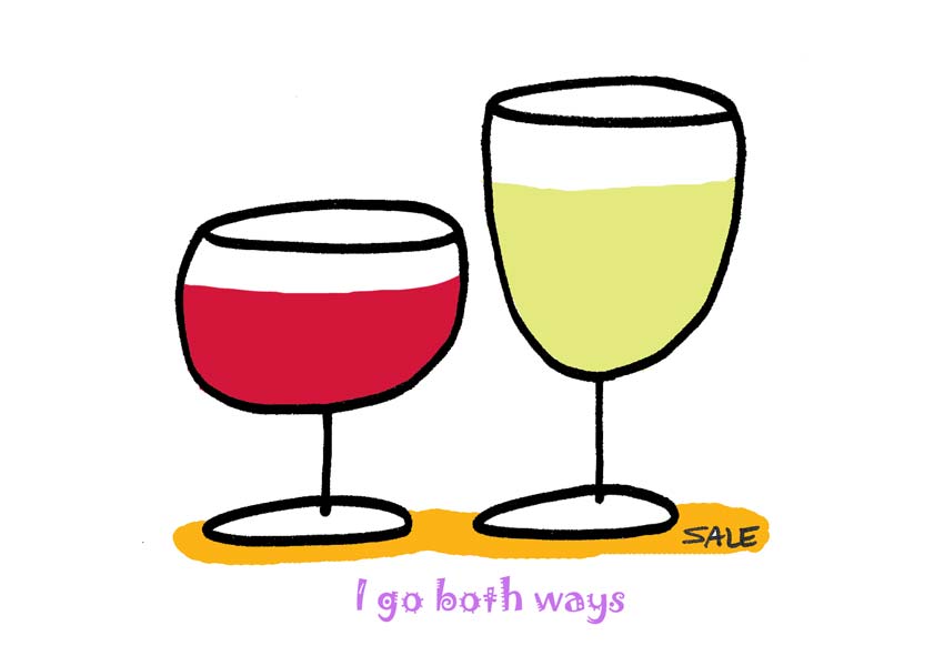 i go both ways red and white wine