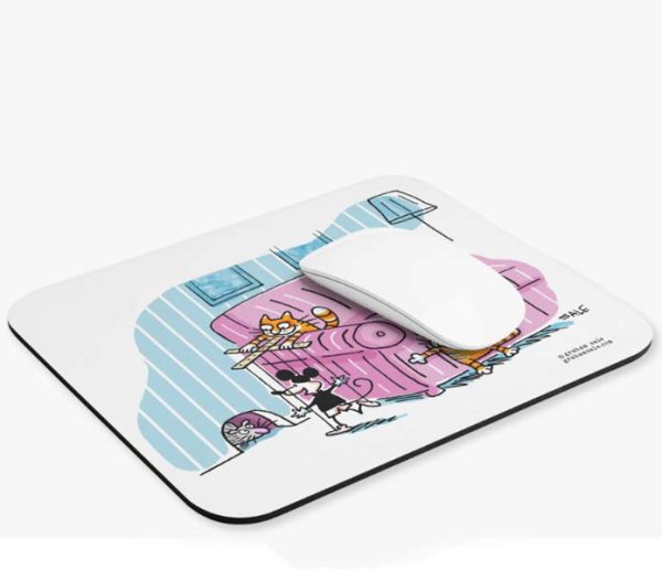 tricky kitties cats tricking a mouse mousepad