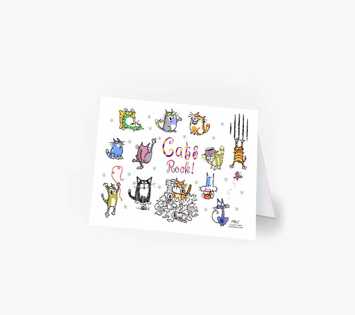 cats rock greeting cards