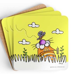 butterfly cat fun drink coaster set