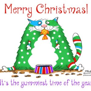 merry christmas cat yummiest time of the year