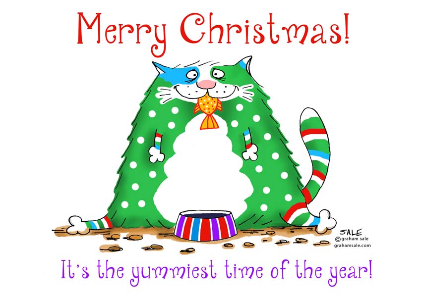 merry christmas cat yummiest time of the year