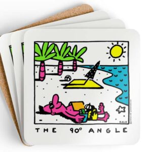 90 degree angle drink coaster set of 4