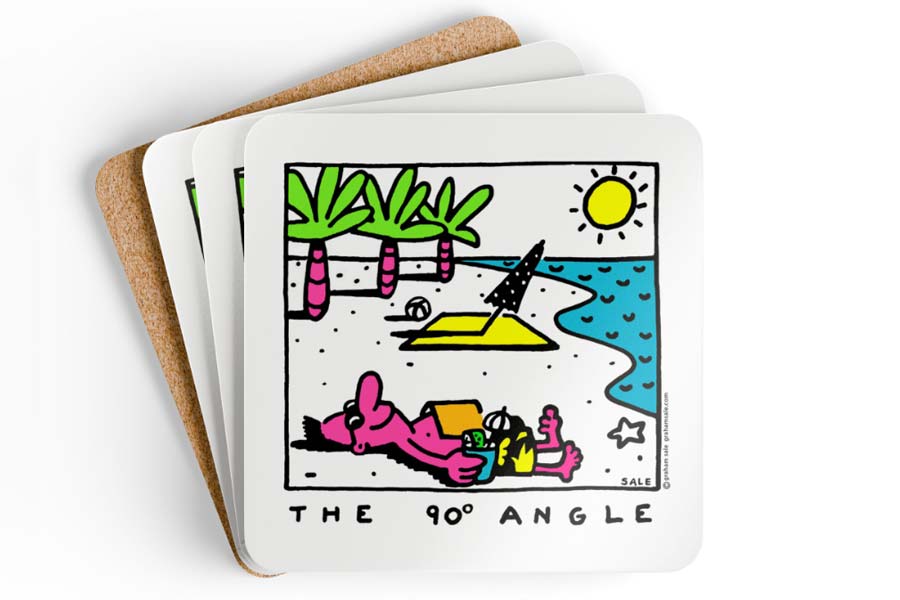 90 degree angle drink coaster set of 4