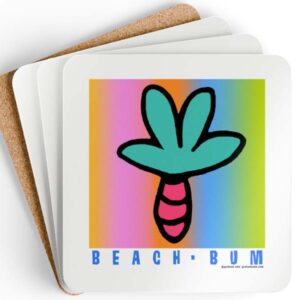 beach bum drink coaster set of 4
