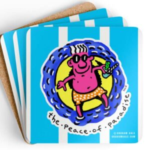 the peace of paradise drink coaster set
