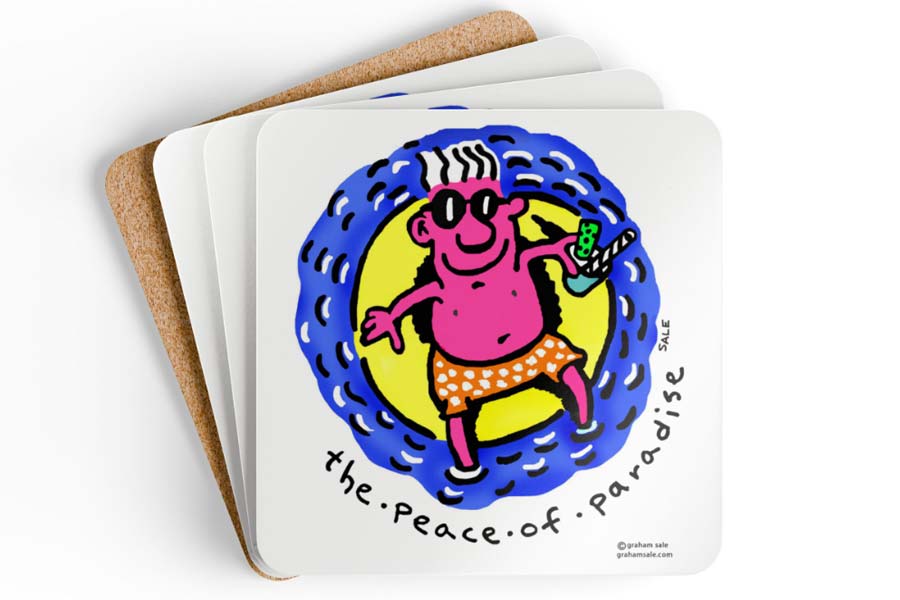 the peace of paradise drink coaster set