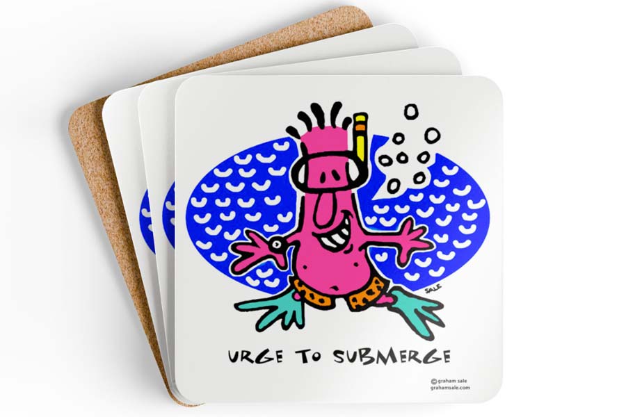 urge to submerge drink coaster set