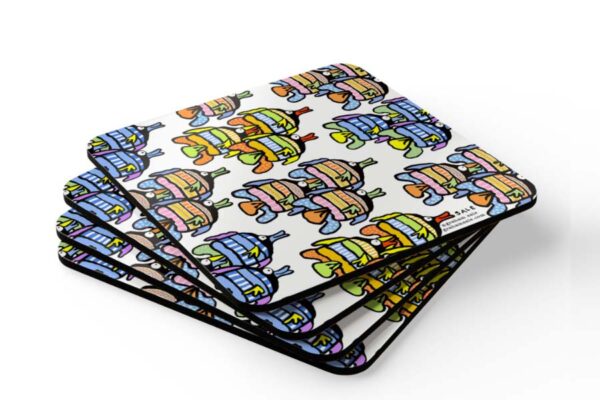 angel fish pattern drink coaster