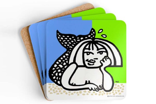 beauty at the beach drink coaster set