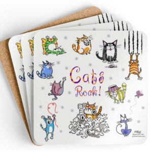 cats rock drink coaster set