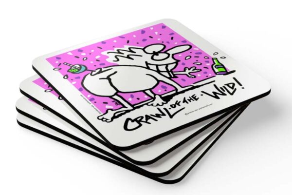 crawl of the wild drink coaster set