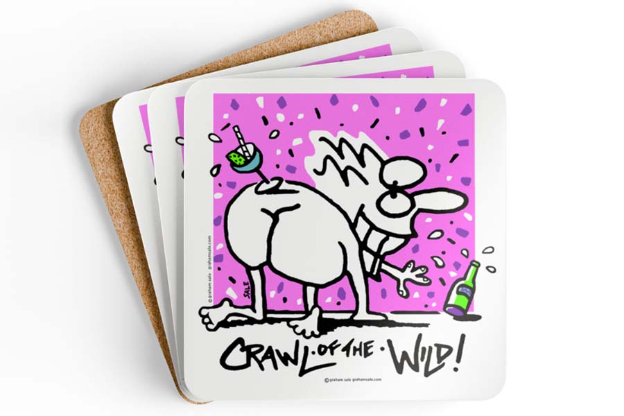 crawl fo the wild drink coaster set