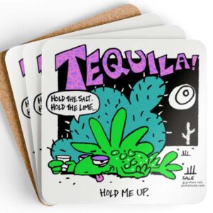 hold the salt hold the lime hold me up drink coaster set