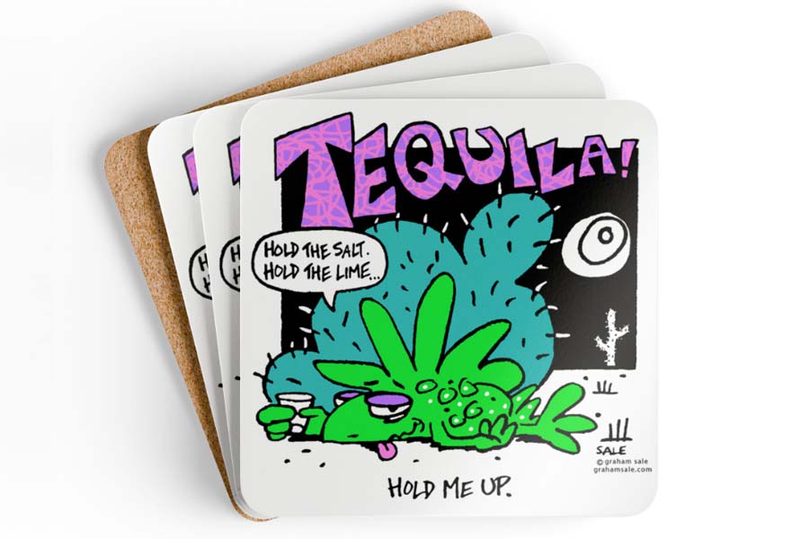 hold the salt hold the lime hold me up drink coaster set