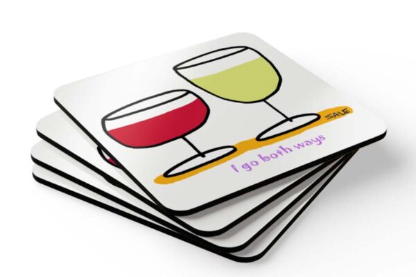 i go both ways wine drink coaster set