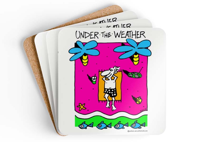 under the weather drink coaster set