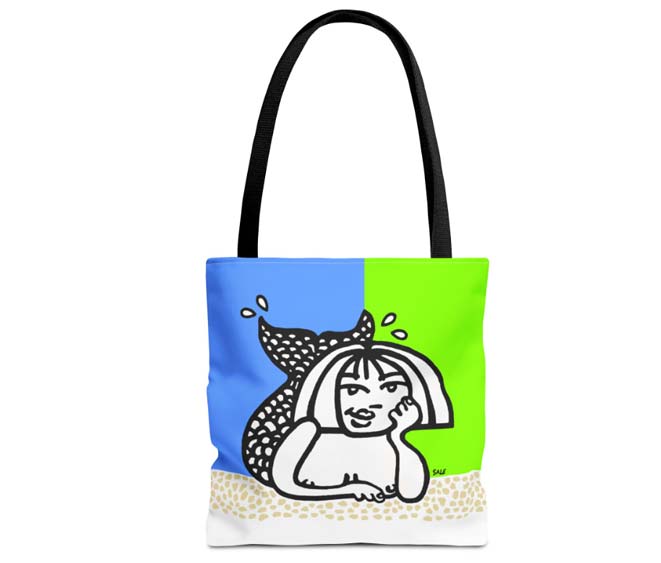 beauty at the beach fashion tote bag