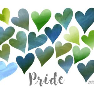 pride blue hearts