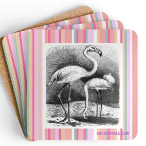 flamingos drink coaster set
