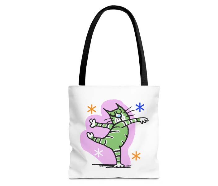 cat dancer fun tote bag