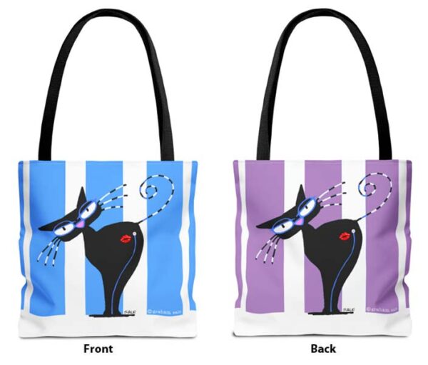 kiss my ass fun cat tote bag