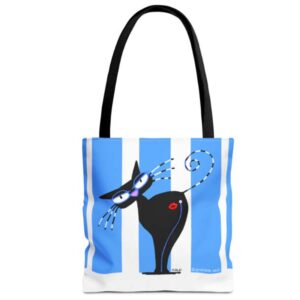 kiss my ass fun cat tote bag
