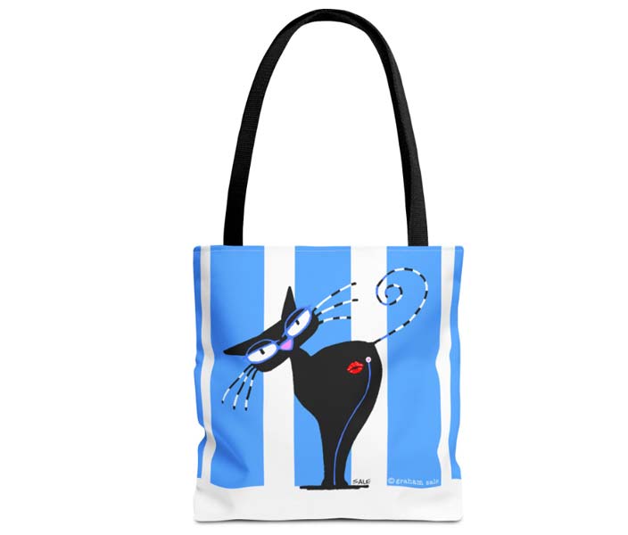 kiss my ass fun cat tote bag