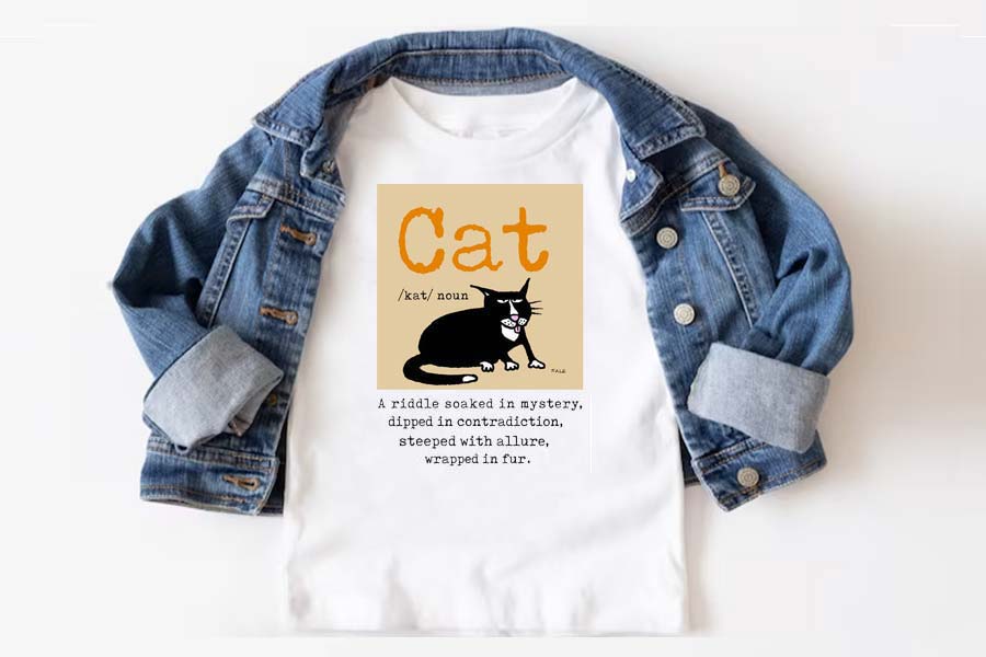 cat a riddle soaked in mystery dipped in contradiction steeped in allure wrapped in fur t-shirt