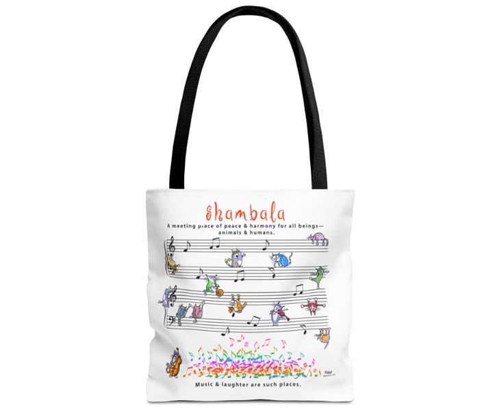 shambala fun cat tote bag